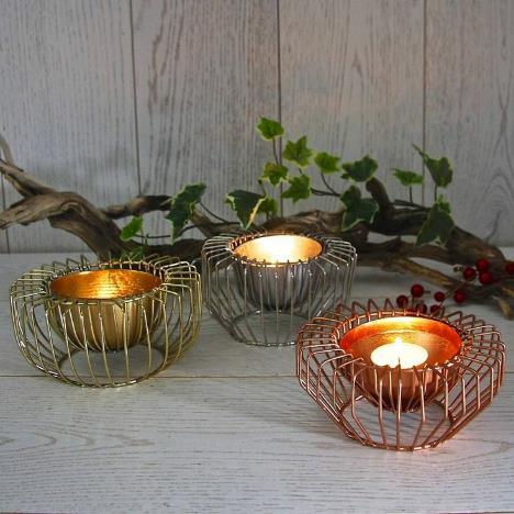 Wire Cage Tealight Holders – Gold, Silver & Copper