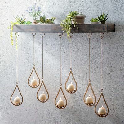 Gold Teardrop Hanging Votive Holders