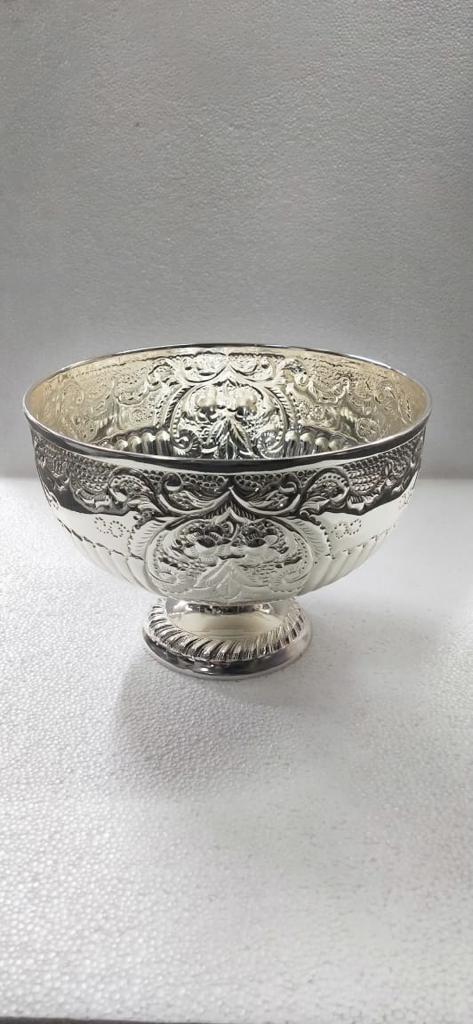 Engraved Silver Decorative Bowl