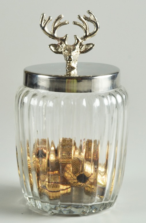 Glass Jar with Deer Lid