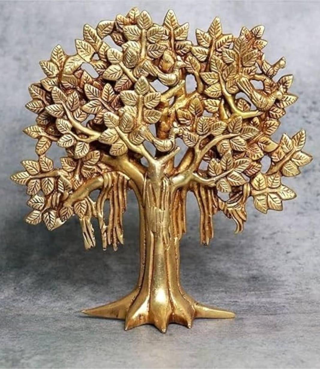 Gold Finish Metal Tree Sculpture