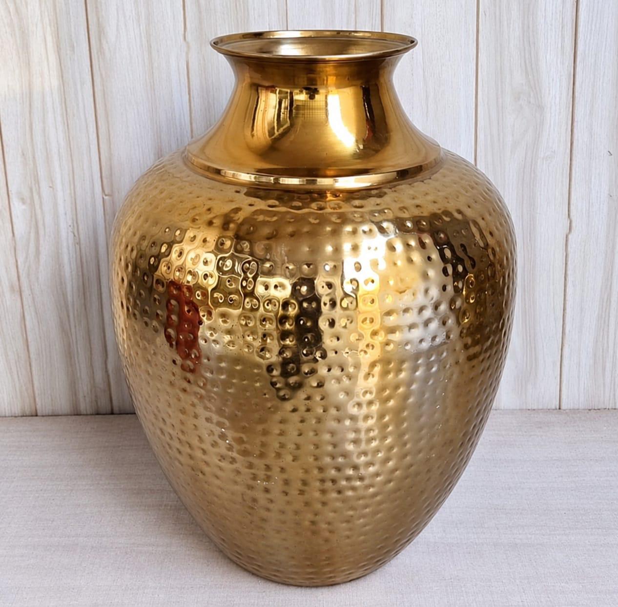 Hammered Brass Vase