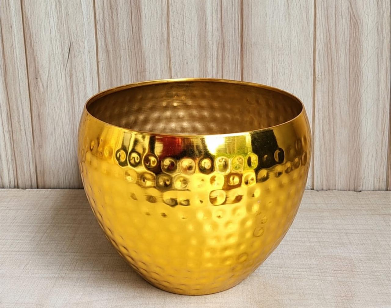 Hammered Gold Brass Bowl