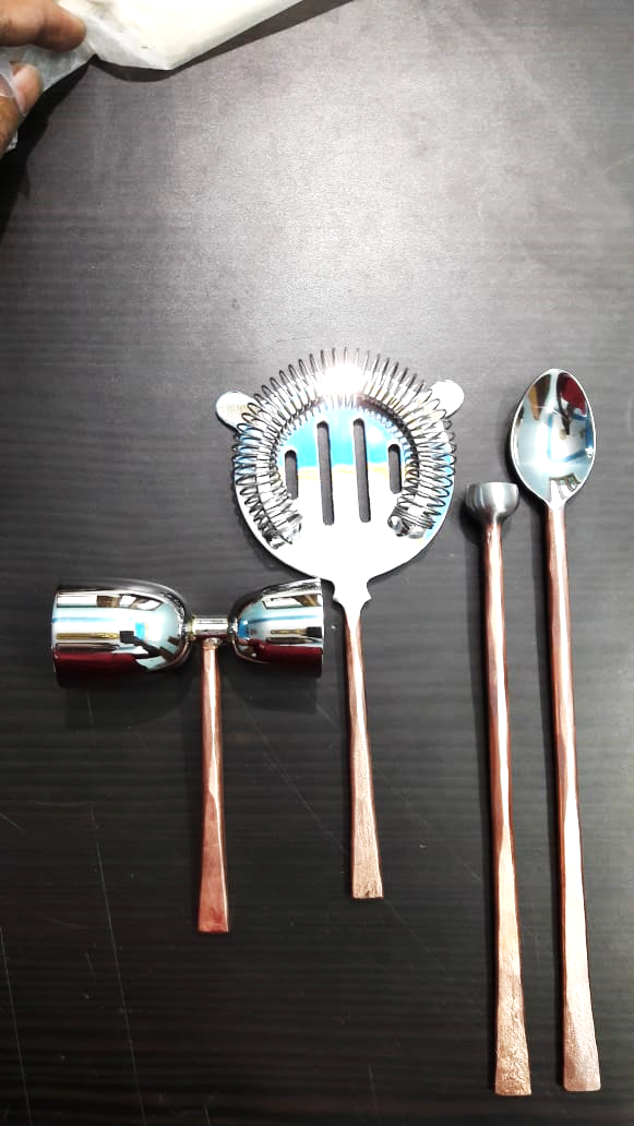 Copper Cocktail Bar Tool Set – 4 Piece