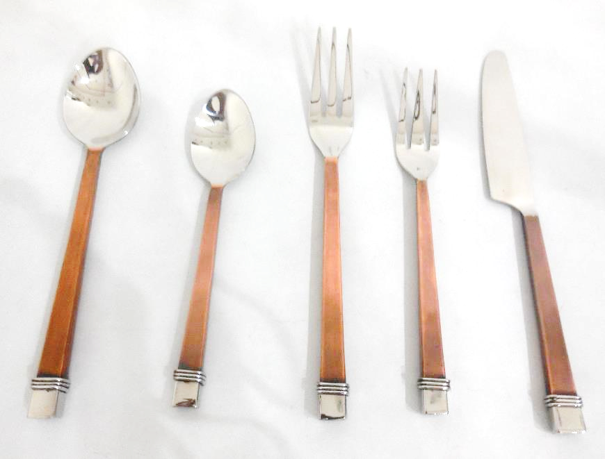 Copper-Handle 5-Piece Cutlery Set