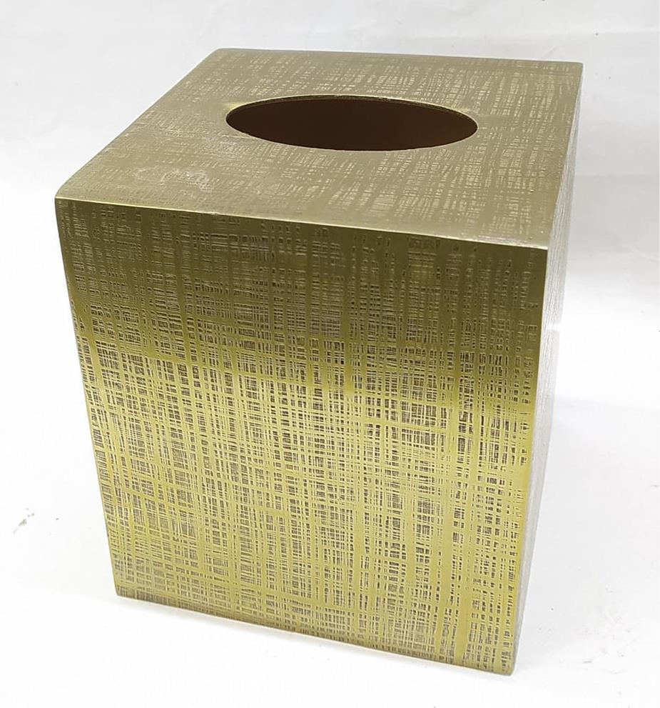 Gold Etched Tissue Box Cover