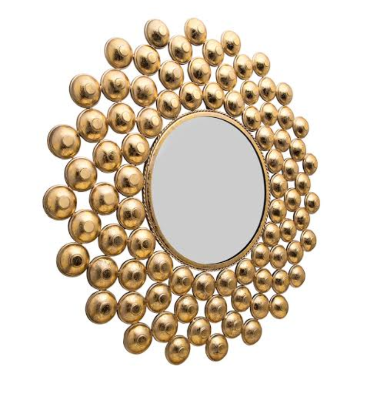 Gold Bubble Round Mirror