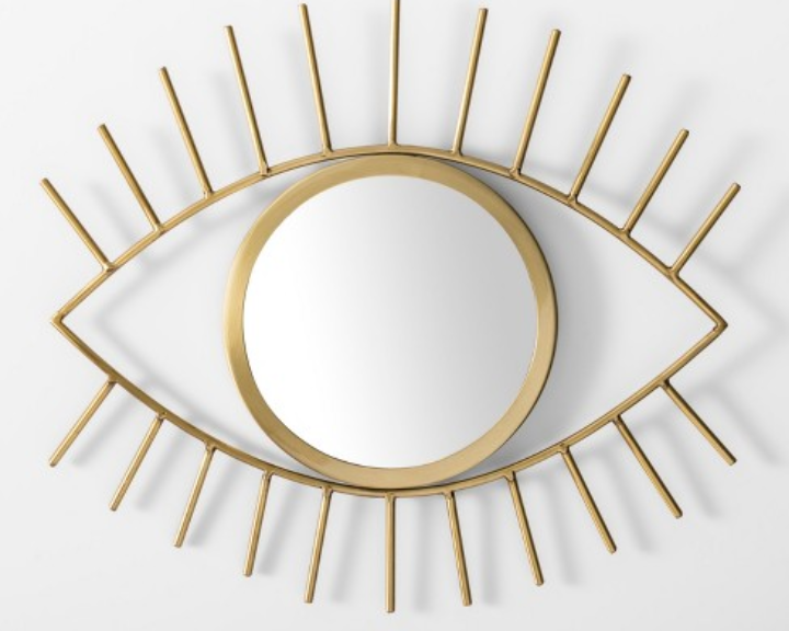 Gold Eye-Shape Wall Mirror