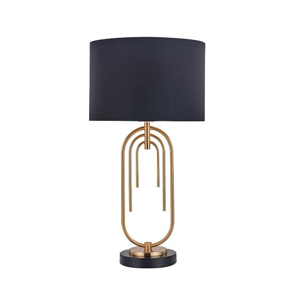 Punched Drum Shade Table Lamp – Matte Black