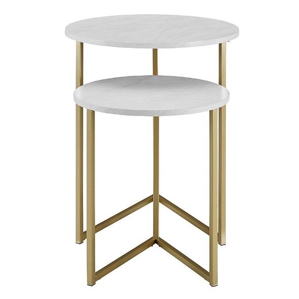 Geometric Lattice Base End Table – Silver