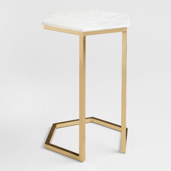 Martini Pedestal Side Table – Antique Brass