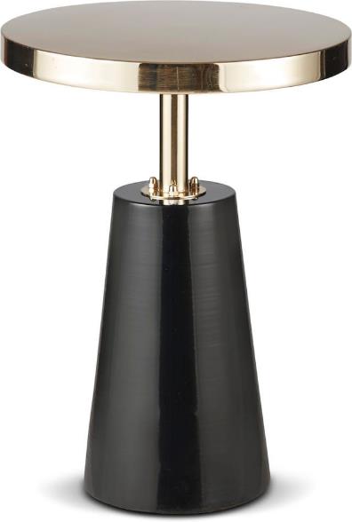 Martini Pedestal Side Table – Gold & Black