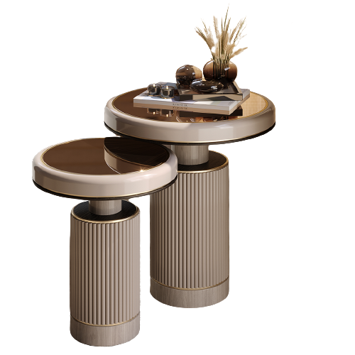 Martini Side Table – Walnut & Brass