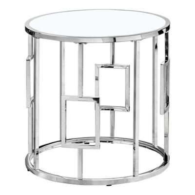 Stone-Top Industrial Side Table