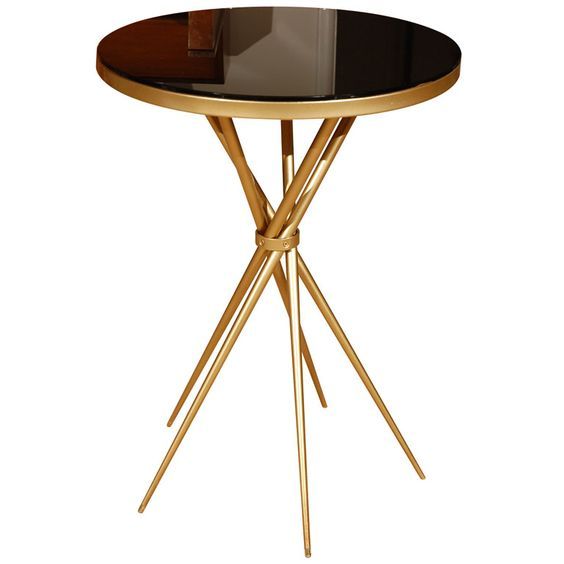 Tripod Sputnik Accent Table with Glass Top
