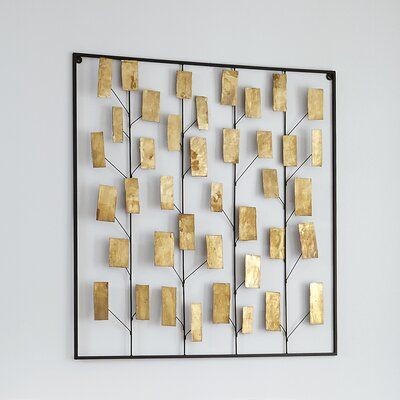 Gold Leaf & Tree Wall Art Panel