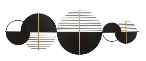 Horizontal Disc Wall Art – Black & Gold