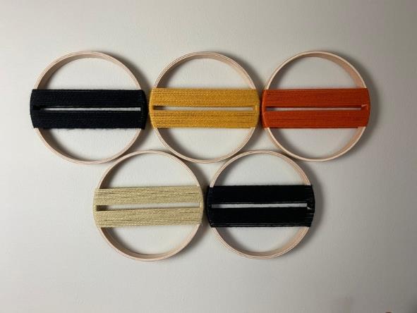 Wooden Hoop Ring Wall Art – Set of 5