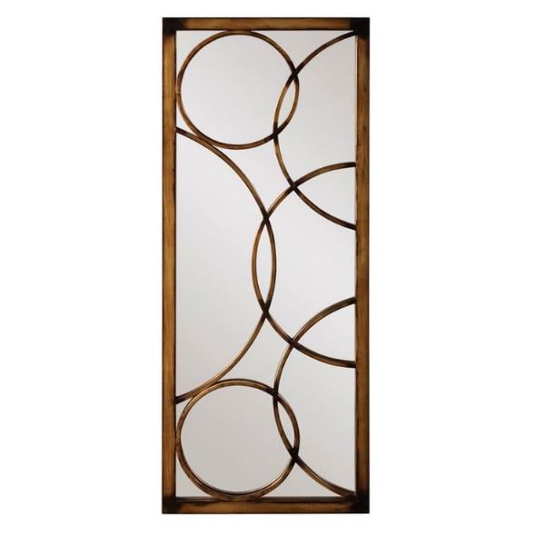 Tall Mirror with Ornate Interlocking Circles Frame