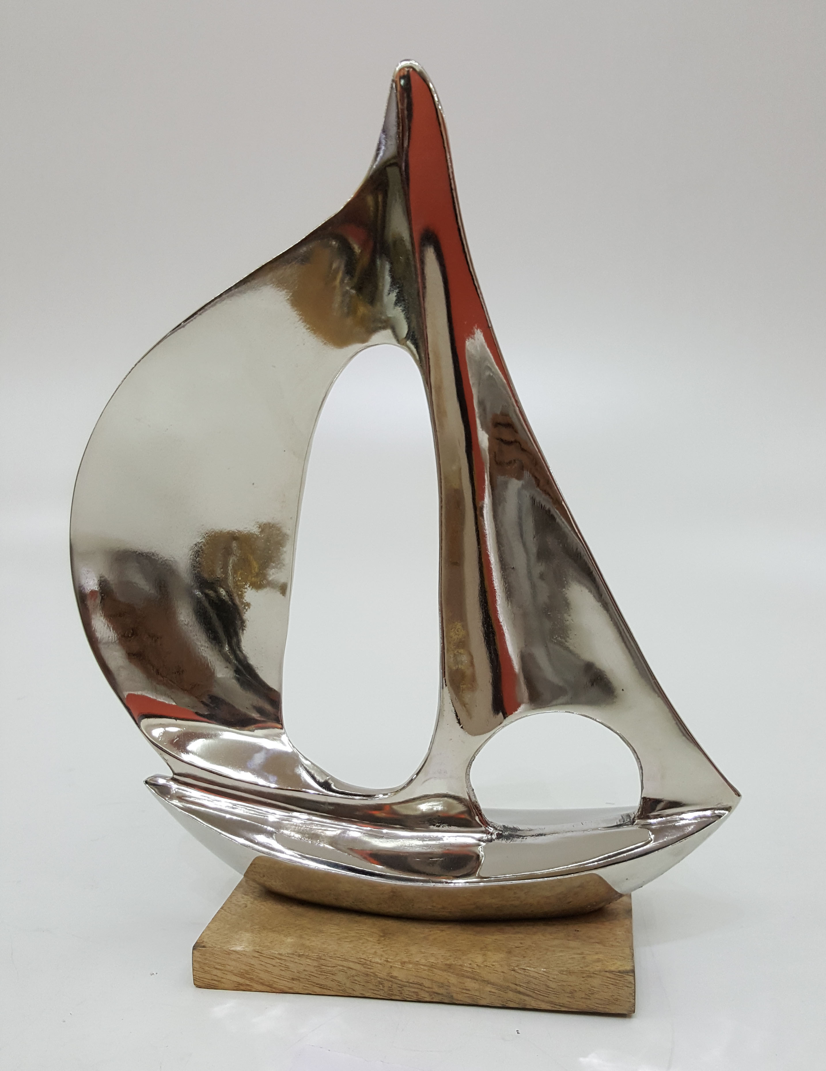 Silver Sailboat Sculpture