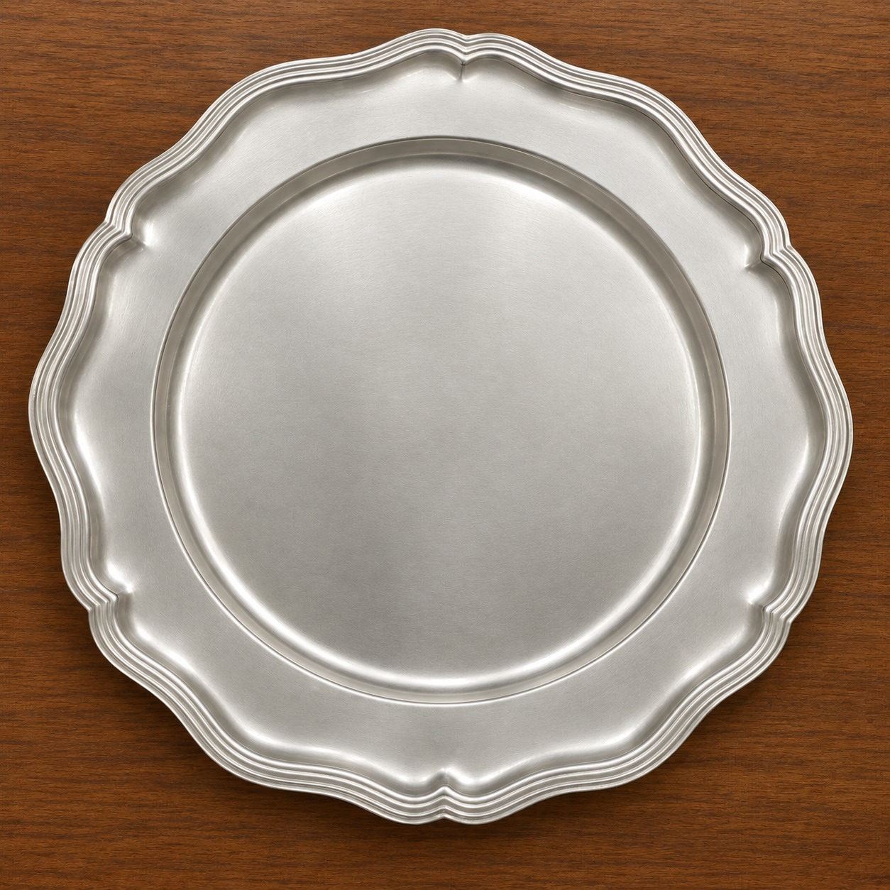 Silver Scalloped Charger Plate