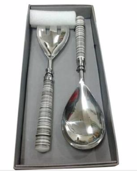 Striped Handle Serving Spoon Set