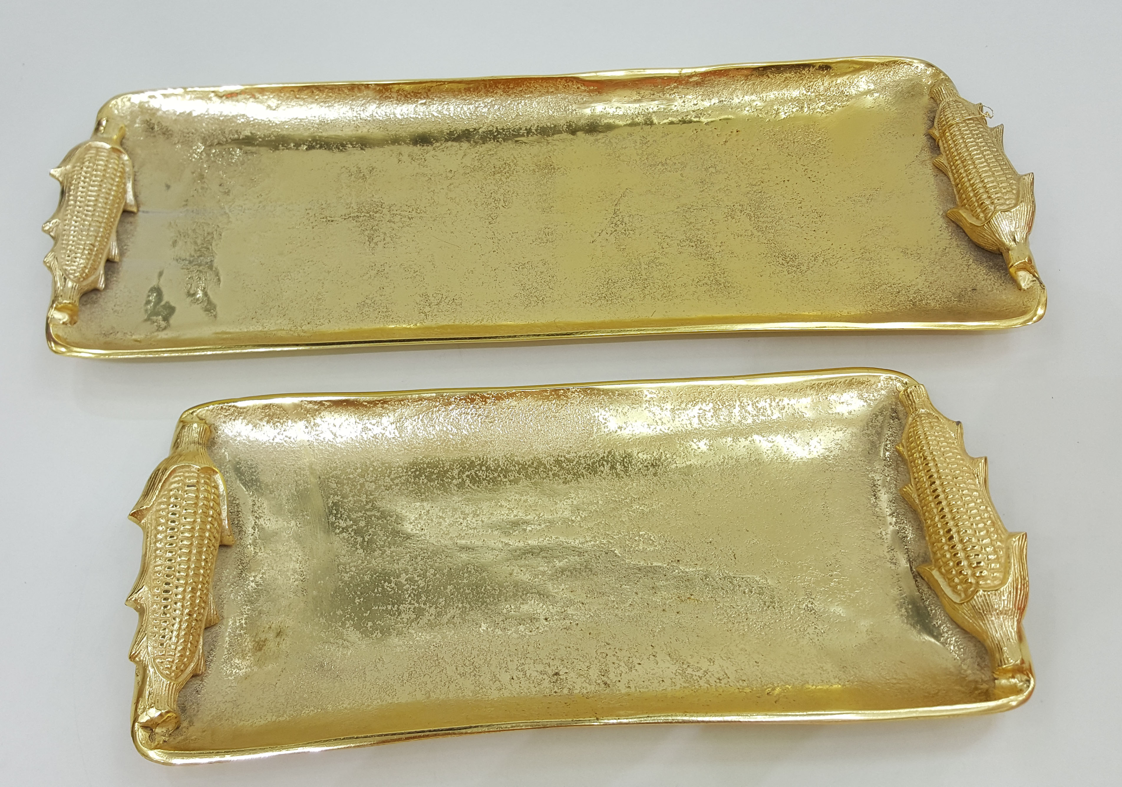 Gold Corn-Handle Serving Tray